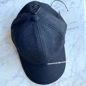 All Saints Embroidered Logo Wool Baseball Cap Hat